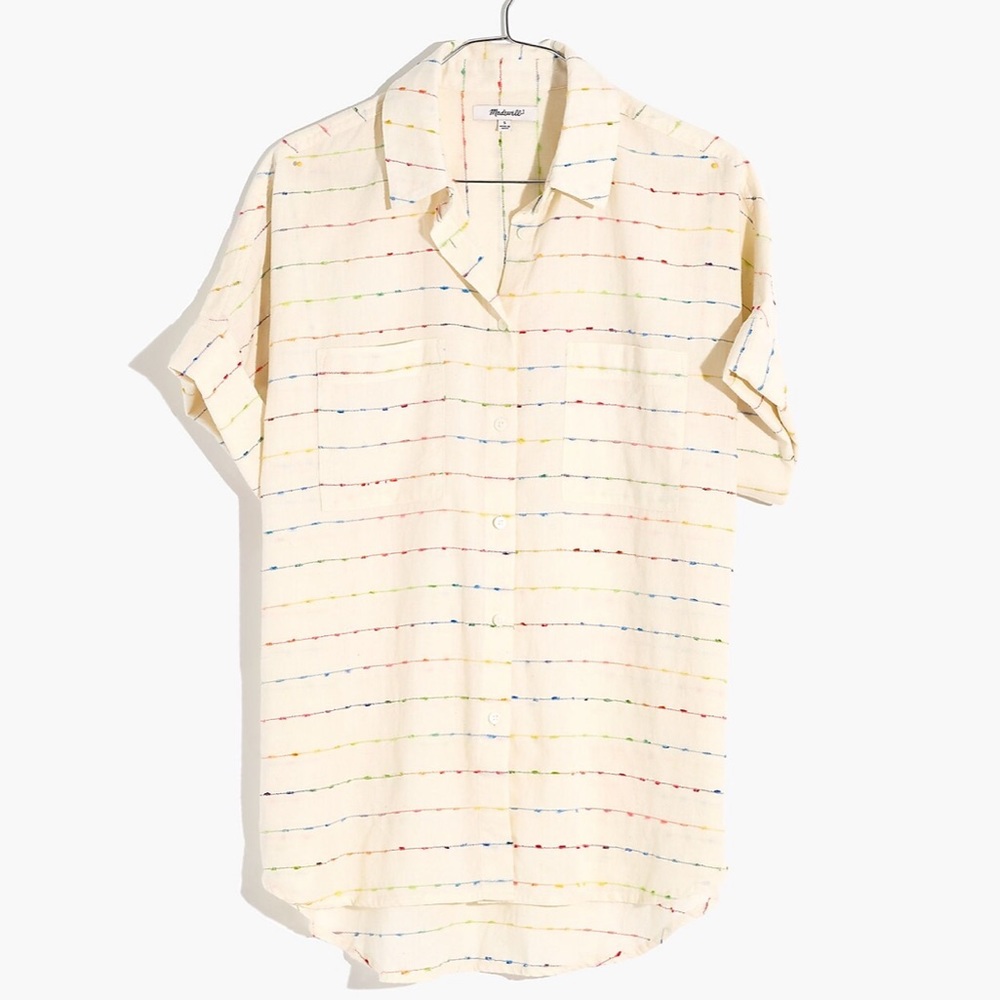 Courier Shirt in Flecked Rainbow Stripe